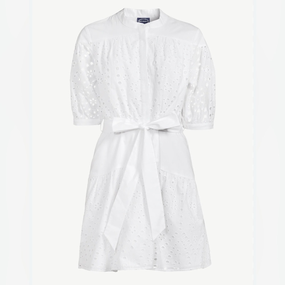 Scoop for Walmart Drop waist White Eyelet Dress size Large